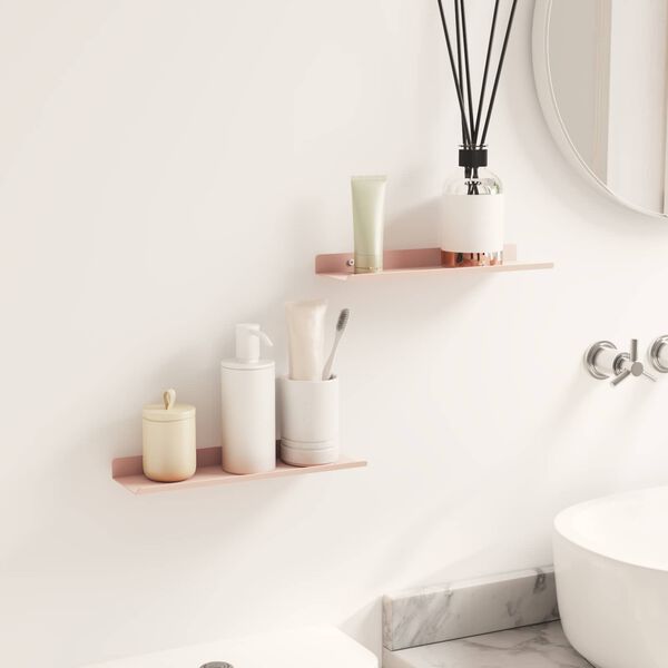 vidaXL Plūduriuojanti lentyna 2 pcs Rožinė 30 x 9 x 2,5 cm Plienas