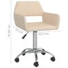 vidaXL Pasukamos valgomojo kėdės, 4vnt., kreminės spalvos, audinys