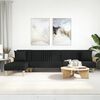 vidaXL L formos sofa-lova, juodos spalvos, 279x140x70cm, audinys