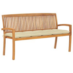 vidaXL Sudedamas sodo suoliukas su pagalvėle, 159 cm, tikmedis