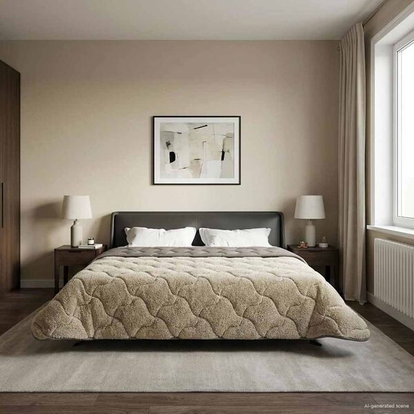 vidaXL Pilna metų antklodė Tik&scaron;tas &Scaron;viesiai pilka 200 x 240 cm