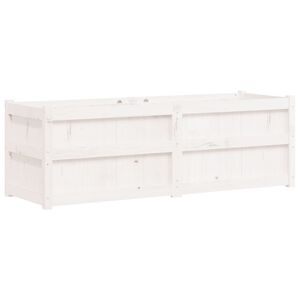 vidaXL Sodo lovelis, baltas, 150x50x50cm, pu&scaron;ies medienos masyvas