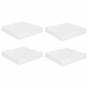 vidaXL Pakabinamos lentynos, 4vnt., baltos, 23x23,5x3,8cm, MDF