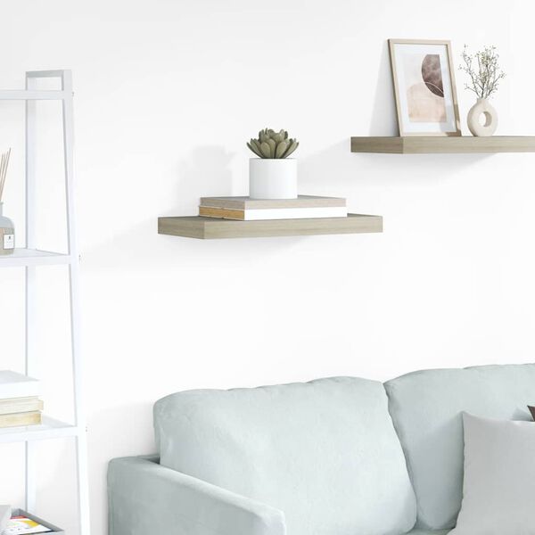 vidaXL Pakabinama sieninė lentyna, ąžuolo spalvos, 50x23x3,8cm, MDF