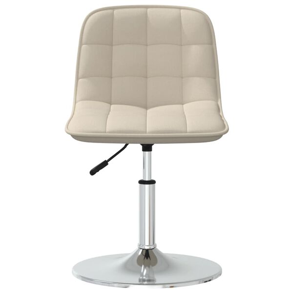 vidaXL Pasukama valgomojo kėdė, kreminės spalvos, audinys