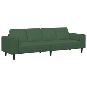 vidaXL Sofa Tamsiai žalia 250 x 77 x 76 cm Kordūrinis audinys