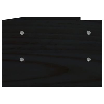 vidaXL Monitoriaus stovas, juodas, 50x24x16cm, pušies medienos masyvas