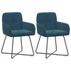 vidaXL Valgomojo kėdės 2 pcs Aksomas Mėlyna 59 x 56,5 x 86 cm