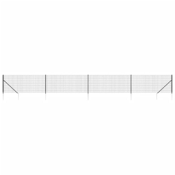 vidaXL Vielinė tinklinė tvora su smaigais, antracito spalvos, 0,8x10m