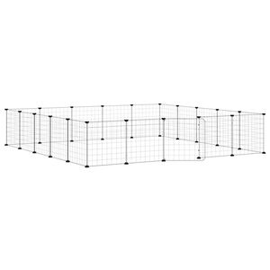 vidaXL Augintinių narvas, 20 segmentų, juodas, 35x35cm, plienas