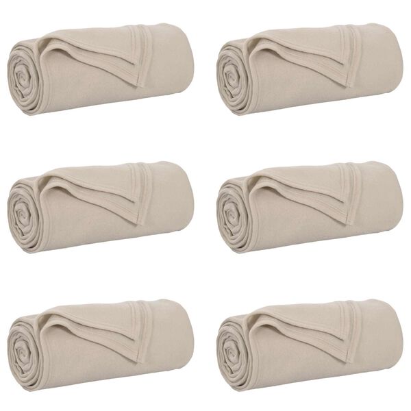vidaXL Mesti antklodės 6 pcs Smėlio 240 x 220 cm Flysas