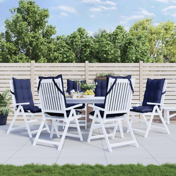 vidaXL Kėdės pagalvėlės, 6vnt., tamsiai mėlynos, oksfordo audinys