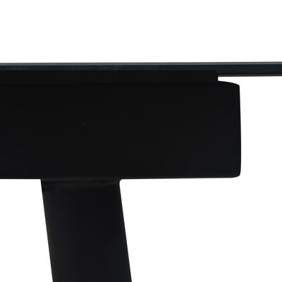 vidaXL Sodo valgomojo stalas, juodas, 150x80x74cm, plienas ir stiklas