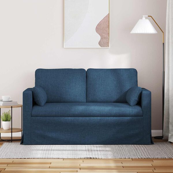 vidaXL Sofa Mėlyna Bendri matmenys: 139 x 78 cm (P X G x A) Aksomas