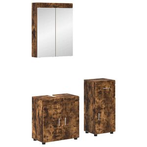 vidaXL Vonios baldų rinkinys TULUM 3 pcs Rūkyta ąžuolas
