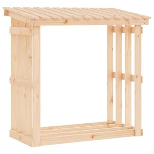 vidaXL Stovas malkoms, 108x64,5x109cm, pu&scaron;ies medienos masyvas