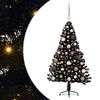 vidaXL Dirbtinis prie&scaron;&scaron;ventinis eglutė su &scaron;viesomis Juoda 120 cm PVC