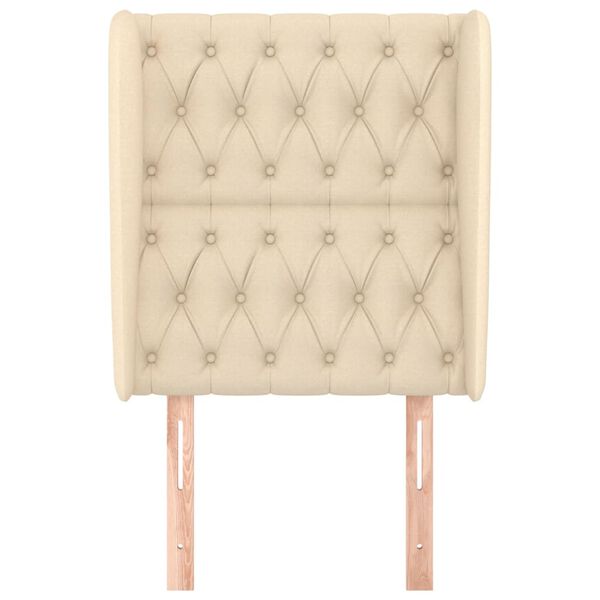 vidaXL Galvūgalis su auselėmis, kreminis, 83x23x118/128cm, audinys