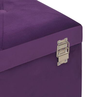 vidaXL Suoliukas su skyriumi daiktams, violetinis, 80cm, aksomas