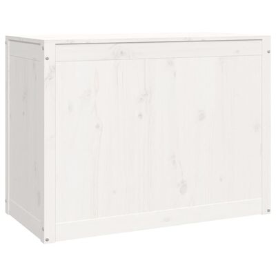 vidaXL Skalbinių dėžė, balta, 88,5x44x66cm, pušies medienos masyvas