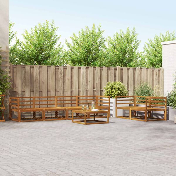 vidaXL Lauko sofos komplektas 7 pcs Natūrali Kietos akacijos mediena