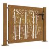 vidaXL Sodo vartai, 100x75 cm, Corten plienas, bambuko dizainas