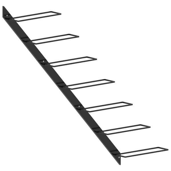 vidaXL Prie sienos montuojamas vyno laikiklis, juodas, metalas