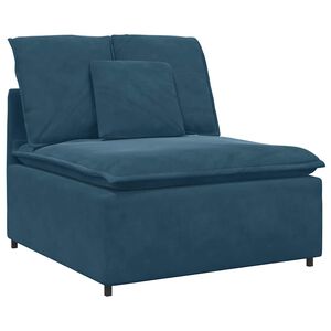 vidaXL Modulinė sofa su pagalvėlėmis, mėlyna, 100 cm