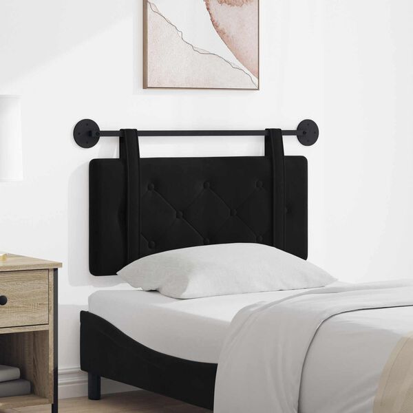 vidaXL Kabantysis galvūgalis Juodas 90 x 55 x 5 cm Aksomas