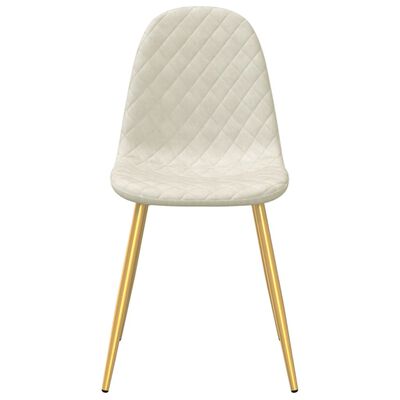 vidaXL Valgomojo kėdės, 2vnt., kreminės baltos spalvos, aksomas
