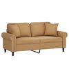 vidaXL Dvivietė sofa su pagalvėlėmis, rudos spalvos, 140cm, aksomas