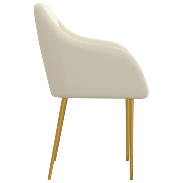 vidaXL Valgomojo kėdės, 4vnt., kreminės spalvos, aksomas