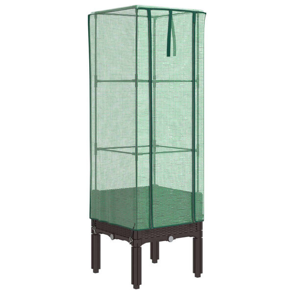 vidaXL Pakelta lysvė su &scaron;iltnamio dangčiu, 40x40x140cm