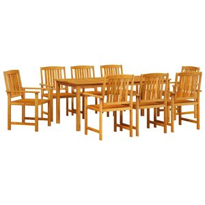 vidaXL Sodo valgomojo komplektas 9 pcs Ruda Kietos akacijos mediena