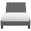 vidaXL Lova su čiužiniu, Hanko, tamsiai pilkos spalvos, 90x190cm, audinys