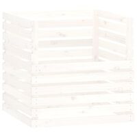 vidaXL Komposto dėžė, balta, 80x80x78cm, pušies medienos masyvas