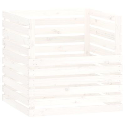 vidaXL Komposto dėžė, balta, 80x80x78cm, pušies medienos masyvas