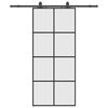 vidaXL Stumdomos durys su įrangos rinkiniu, juodas, 90x205 cm, ESG ir