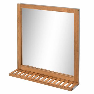 vidaXL Spintelė praustuvui su veidrodžiu, masyvi riešutmedžio mediena