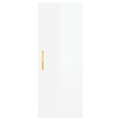 vidaXL Komoda, baltos spalvos, 34,5x34x180cm, apdirbta mediena, blizgi