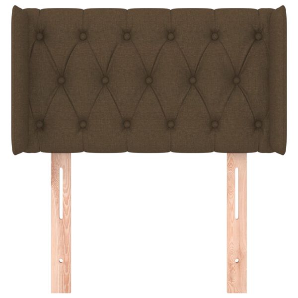 vidaXL Galvūgalis su auselėmis, tamsiai rudos,83x16x78/88cm, audinys