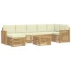 vidaXL Lauko sofos komplektas 8 pcs Balta ir kreminė 59 x 59 x 37 cm