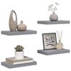 vidaXL Pakabinamos sieninės lentynos, 4vnt., pilkos, 40x23x3,8cm, MDF