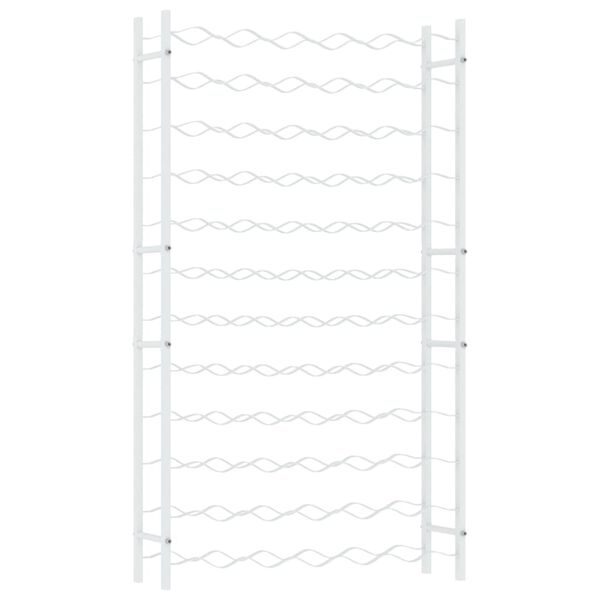 vidaXL Vyno laikiklis 72 buteliams, baltos spalvos, metalas