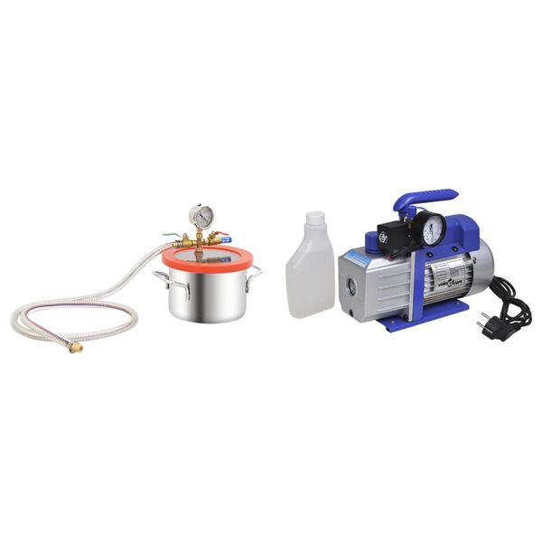 vidaXL Vakuuminė kamera su vienos pakopos siurbliu, 3,7l