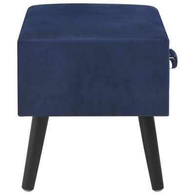 vidaXL Naktinis staliukas, mėlynas, 40x35x40cm, aksomas
