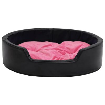 vidaXL Guolis šunims, juodas/rožinis, 79x70x19cm, pliušas/dirbtinė oda