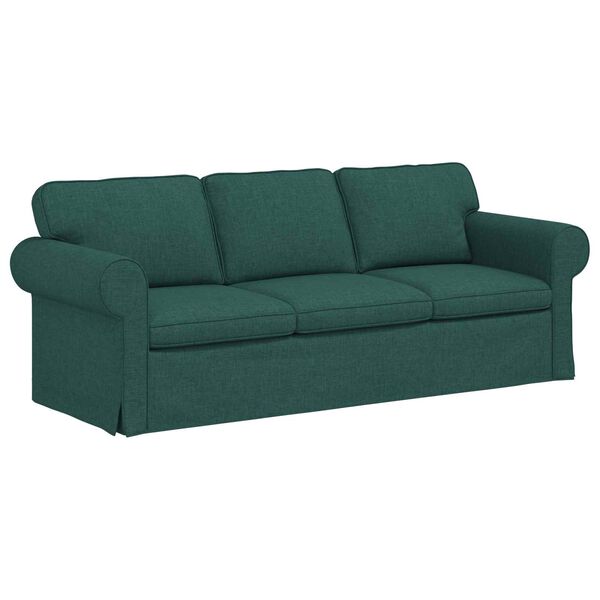vidaXL Sofa 180cm Tamsiai žalia Metalas
