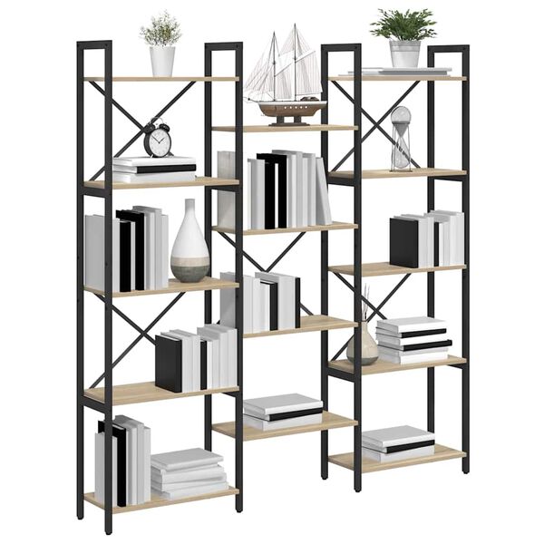 vidaXL Knygų lentyna Sonoma ąžuolas 156 x 25 x 167 cm Apdirbta mediena