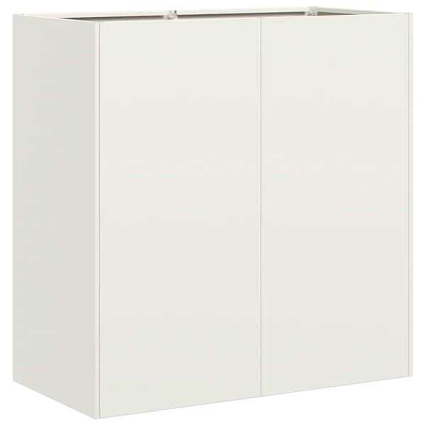 vidaXL Lovelis, baltos spalvos, 80x40x80cm, &scaron;altai valcuotas plienas